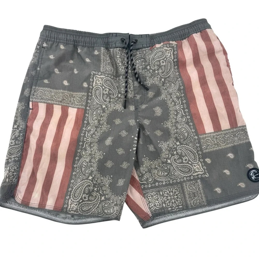 O'Neill Cruzers Board Shorts Breach‎ USA Flag Men's Size Large